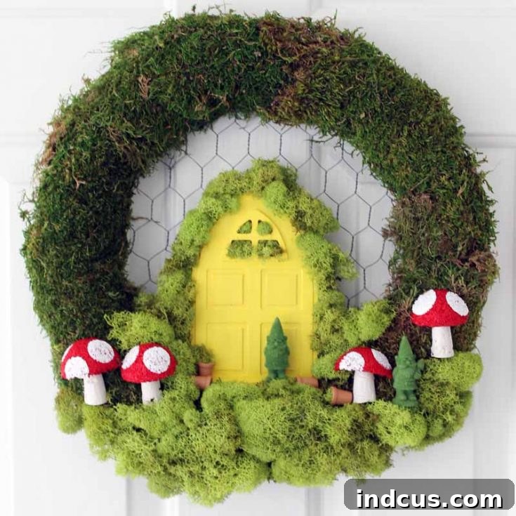 Whimsical Fairy Garden Spring Wreath