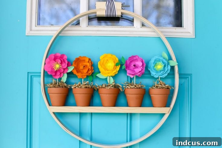 Charming Mini Flower Pot Spring Wreath