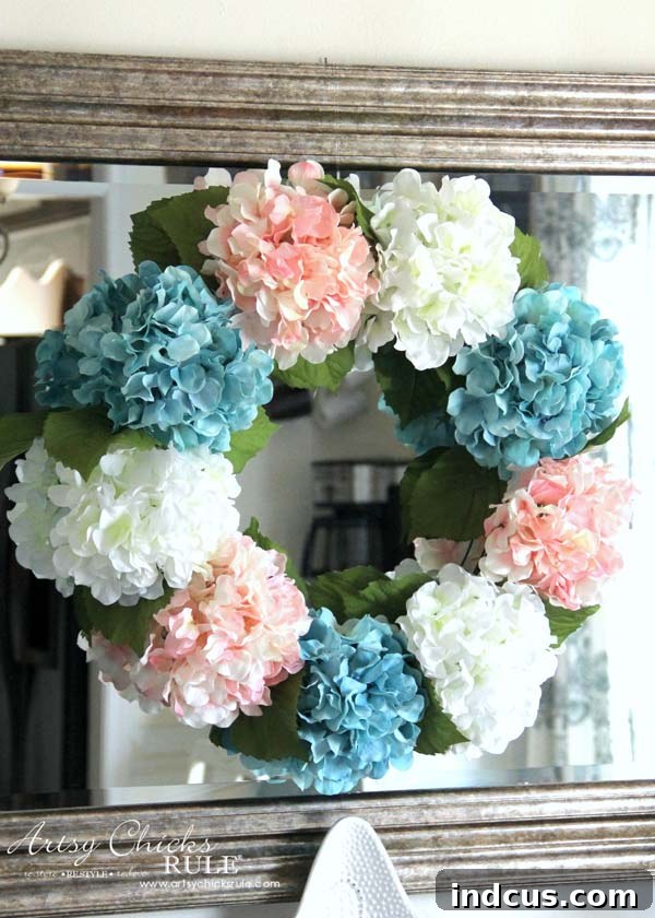 Lush Hydrangea Spring Wreath