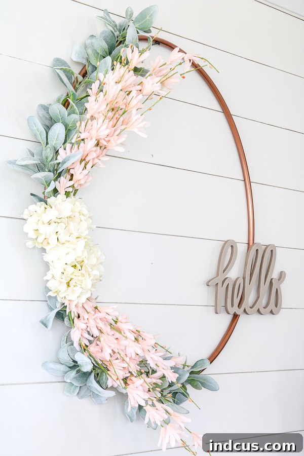 Large and impressive Hula Hoop Wreath DIY