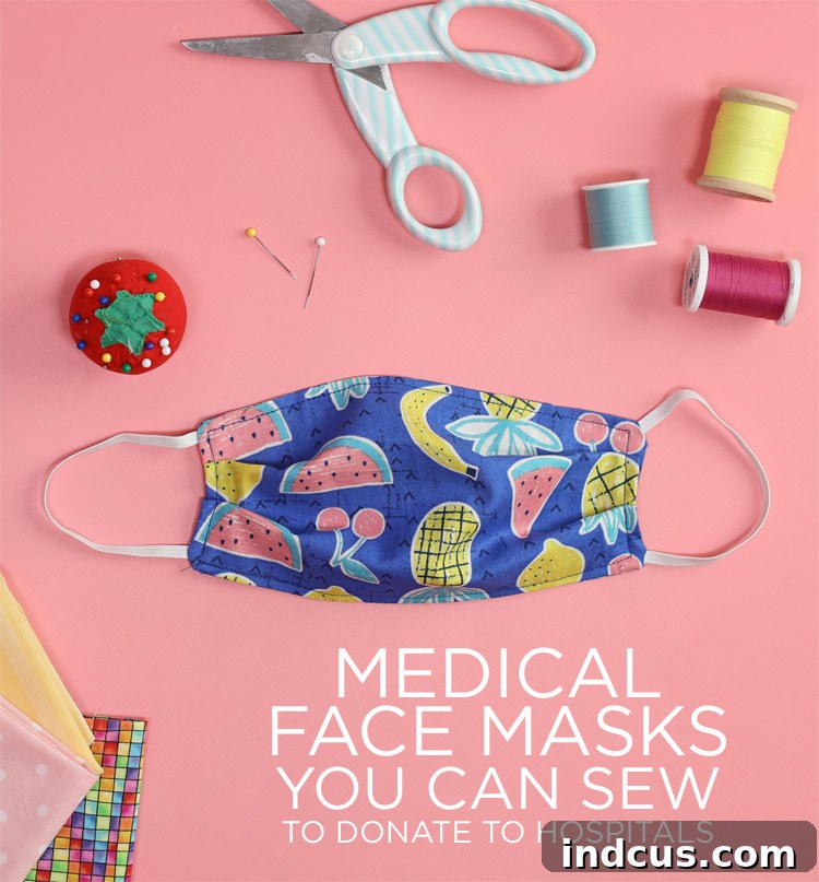 DIY medical face masks, showcasing a variety of homemade cloth masks for protection and donation.