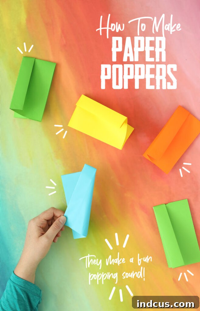 Playful Paper Projects 13 Kids playing with colorful paper poppers making loud noises
