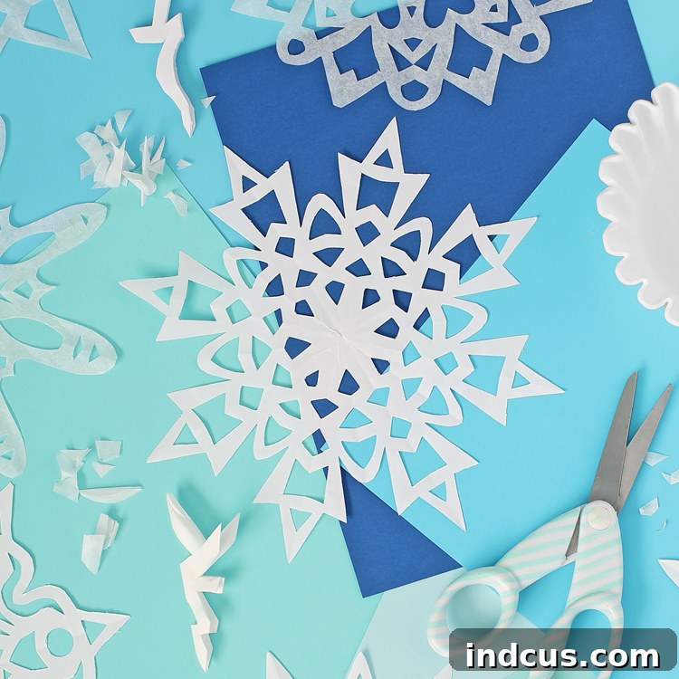 Playful Paper Projects 9 Intricately cut paper snowflakes with delicate patterns