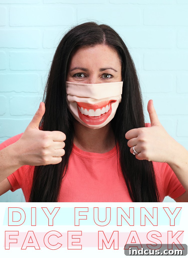 Funny Fabric Face Mask DIY Project with Printable HTV