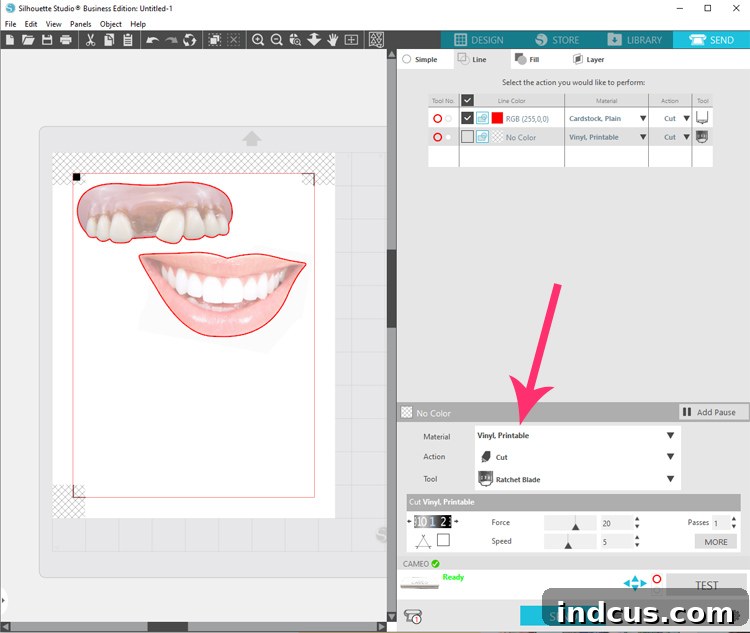 Silhouette Studio Cut Settings for Printable Iron-On Vinyl