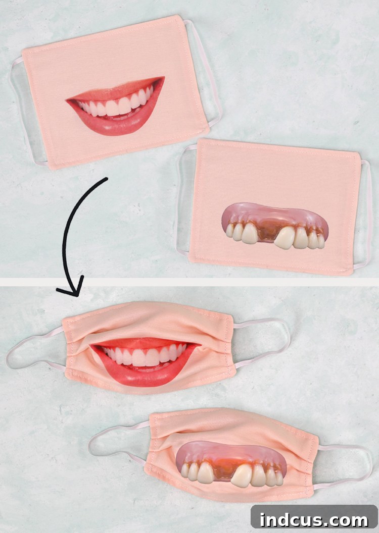 Adding Pleats to Fabric Face Mask After HTV Application