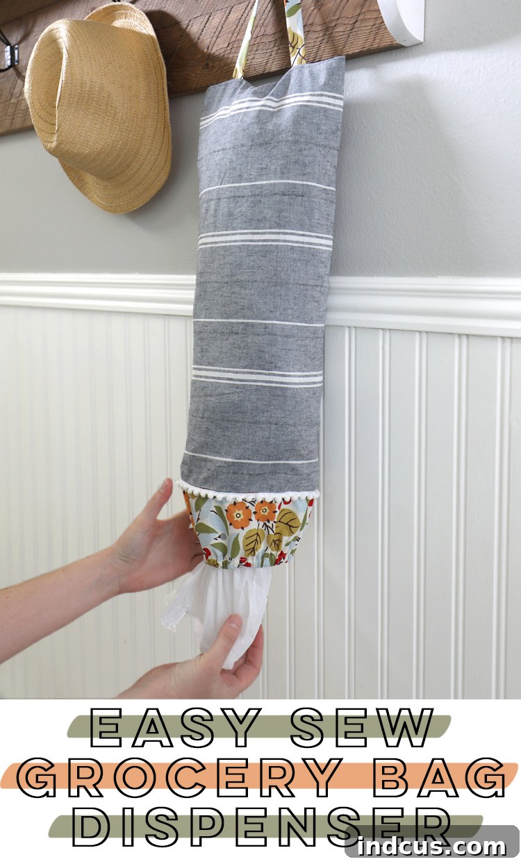 Easy sew grocery bag dispenser tutorial for home organization