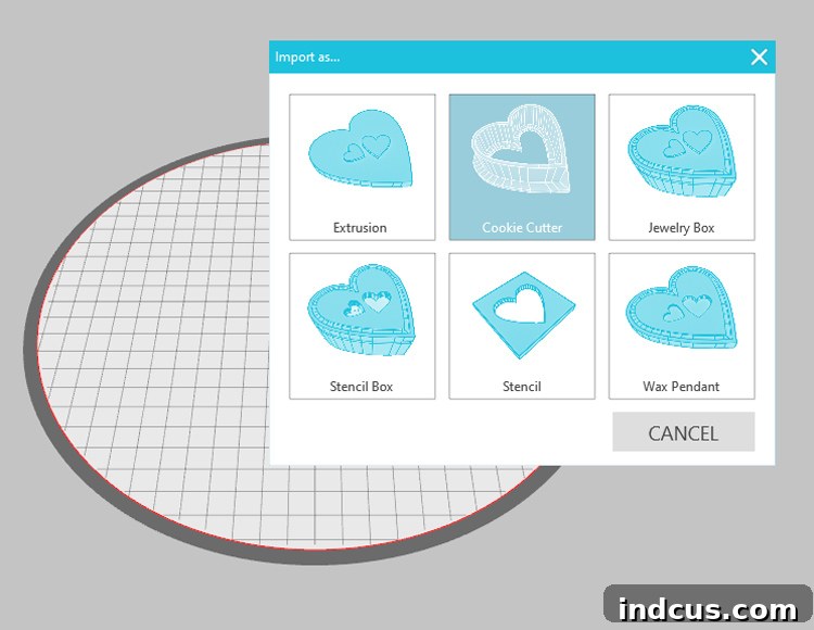 Custom 3D Cookie Design Press 4 3D Print Settings for Cookie Cutter in Silhouette Software