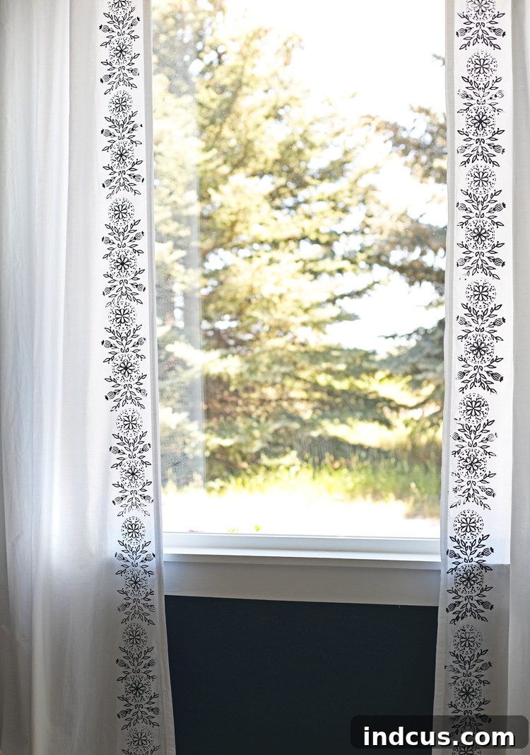 DIY Stenciled Curtains with IKONART