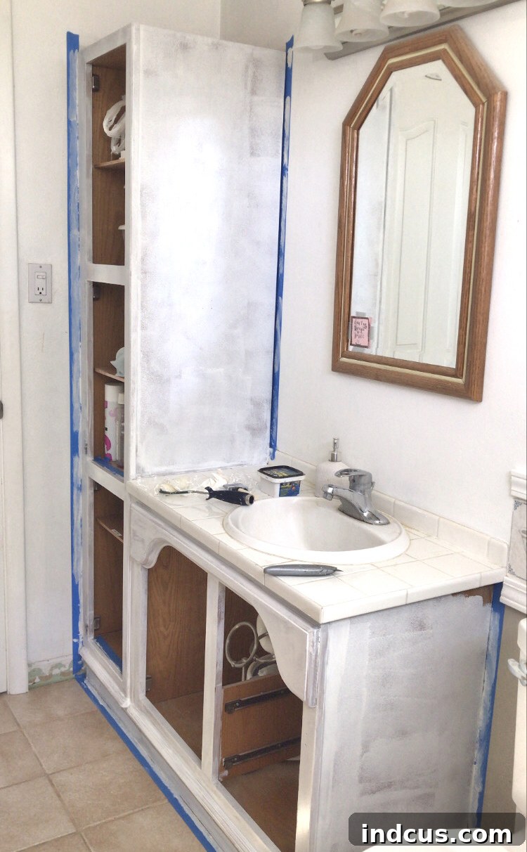 painting a bathroom vanity cabinet