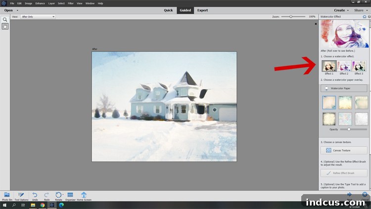 guided watercolor effect edit in Photoshop