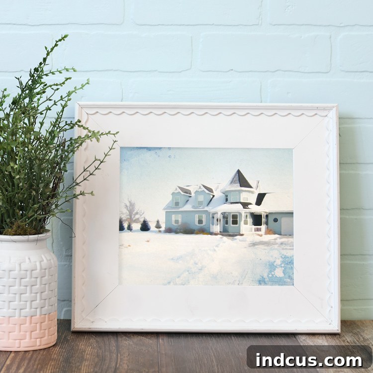 diy watercolor print of your house