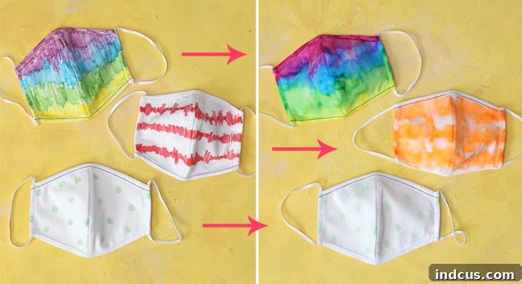 Sharpie Tie Dye Tutorial - Before and After Coloring