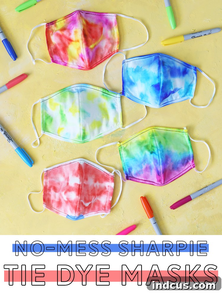 Cute Face Mask DIY Idea Sharpie Tie Dye Project