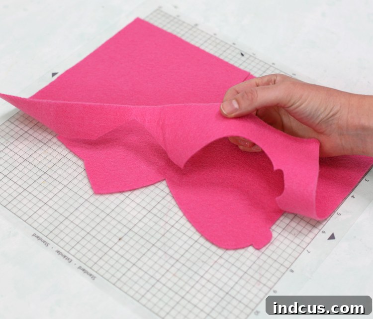 Perfectly cut felt pieces by Silhouette Cameo 4, demonstrating precision