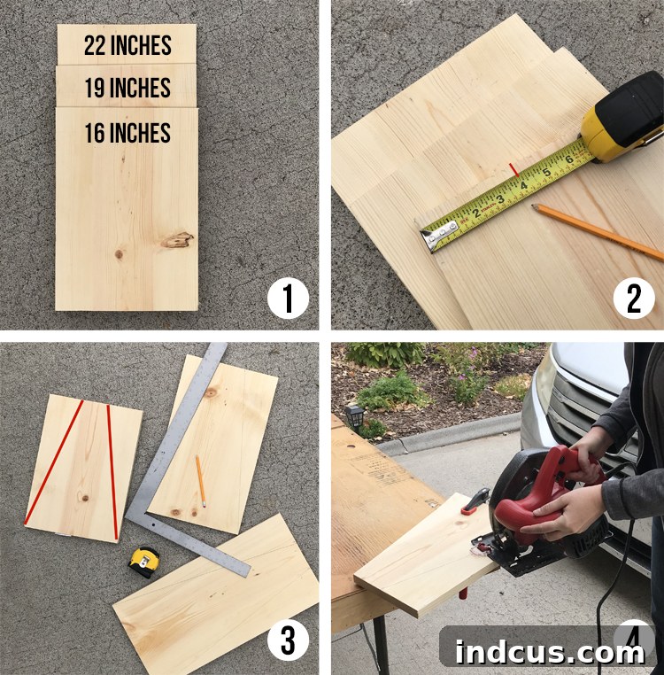 How to cut wood for reversible candy corn and Christmas tree craft