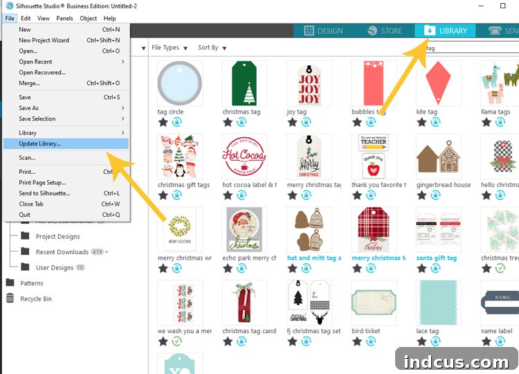 How to update library in Silhouette Studio for new files