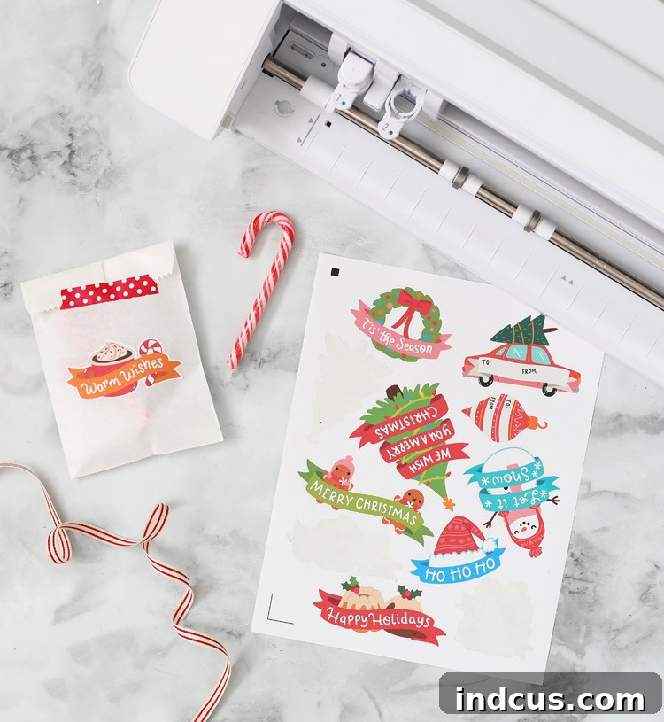 DIY stickers made with Silhouette Print and Cut feature