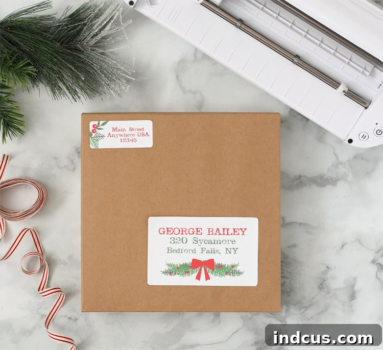 Custom address labels made using Silhouette Print and Cut