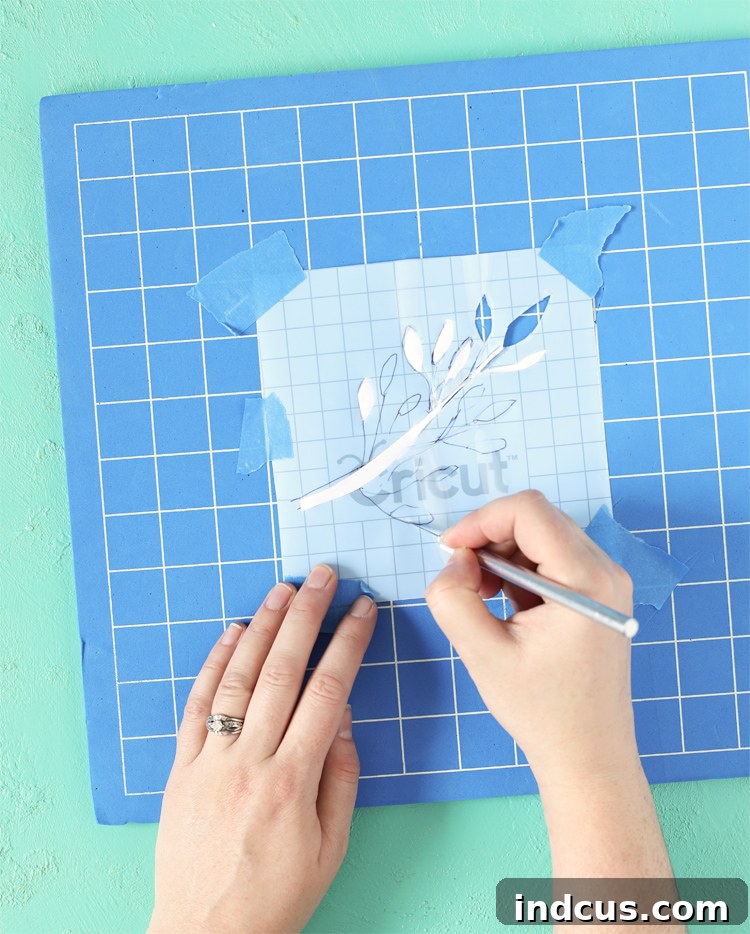 hand cut stencil for glass etching