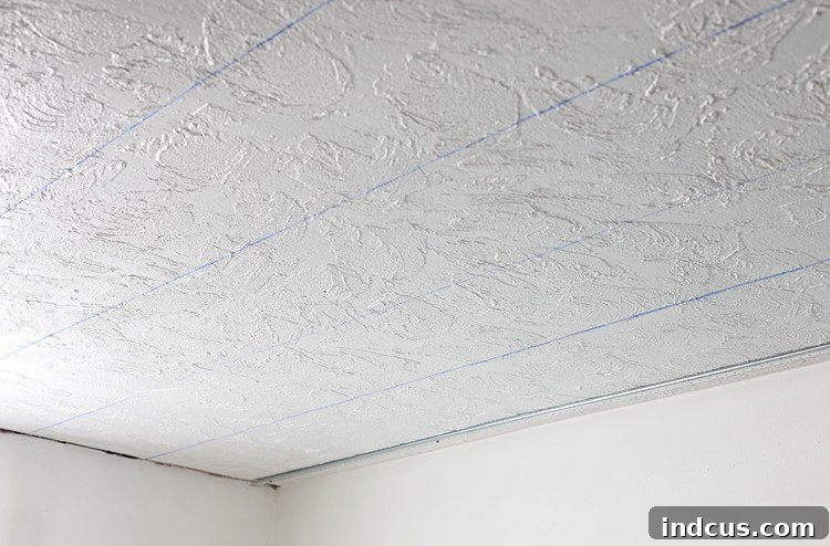 chalk lines on the ceiling