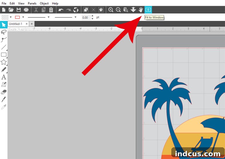 silhouette studio fit to window button for quick overview