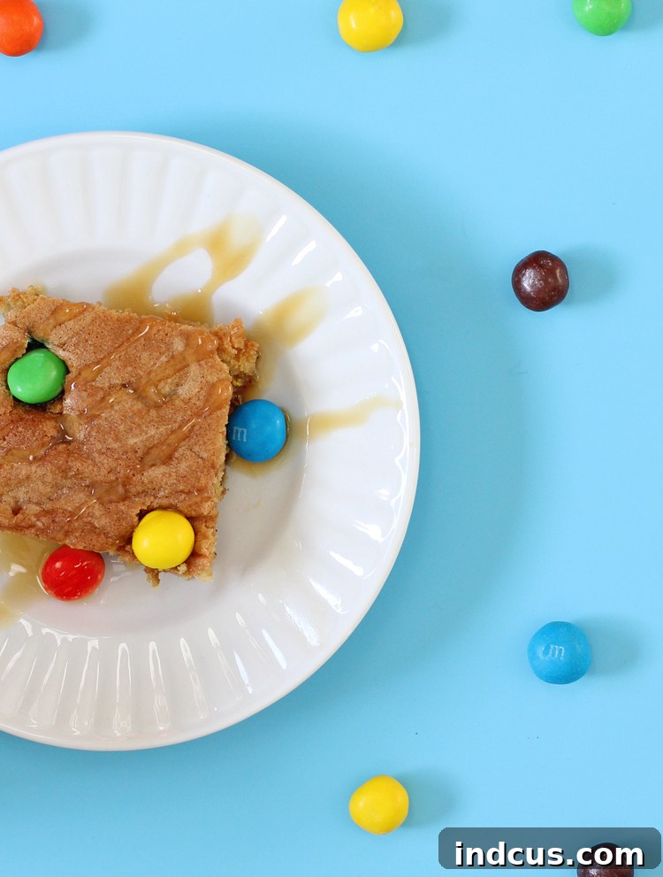 M&M cookie bars