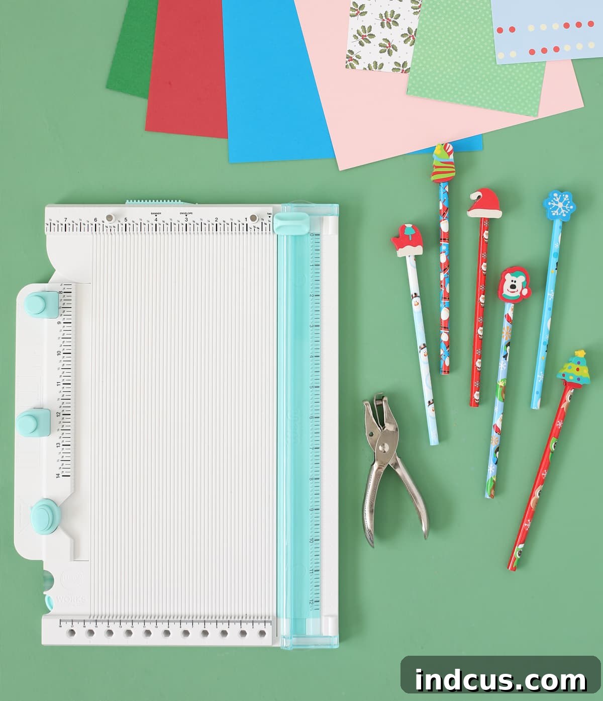 supplies needed to make christmas tree pencils