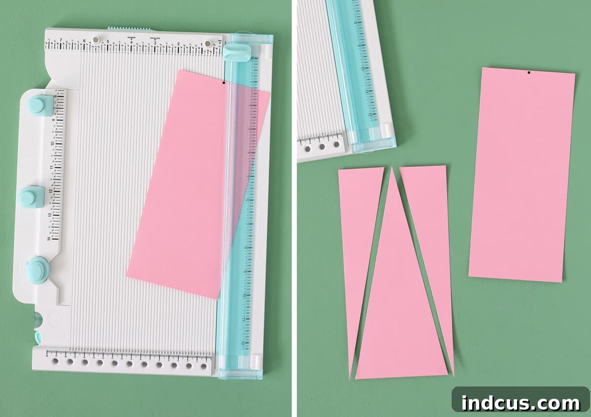 how to cut an isosceles triangle