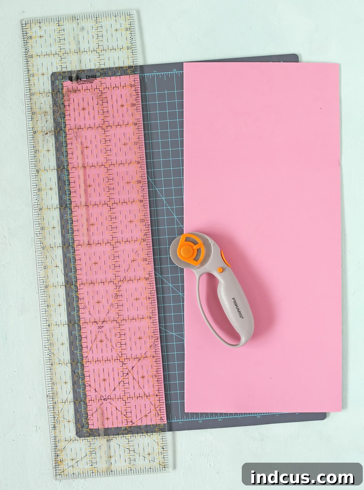 use rotary cutter to cut craft foam