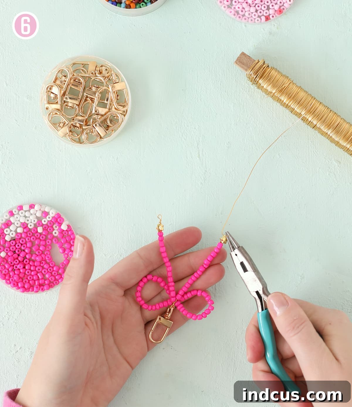 Handcraft Charming Beaded Bow Keychains 9 How to finish jewelry wire ends with a loop and wrap