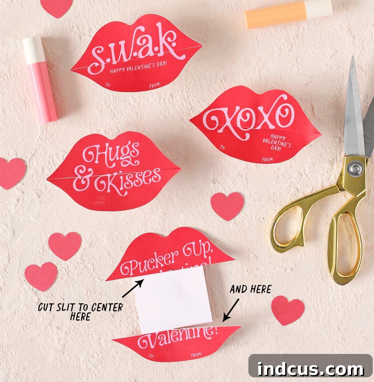 diy lip valentines