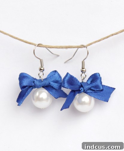 diy bow and pearl earrings