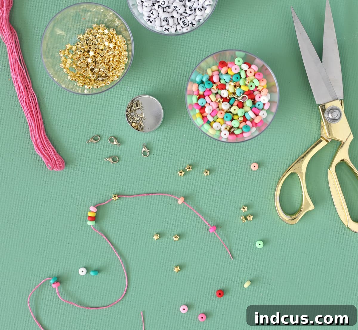 DIY Beaded Hat Charms: Step-by-Step Guide for Stylish Caps 5 string beads onto embroidery thread