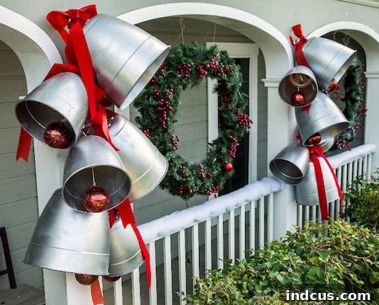 diy giant silver bells outdoor christmas decoration