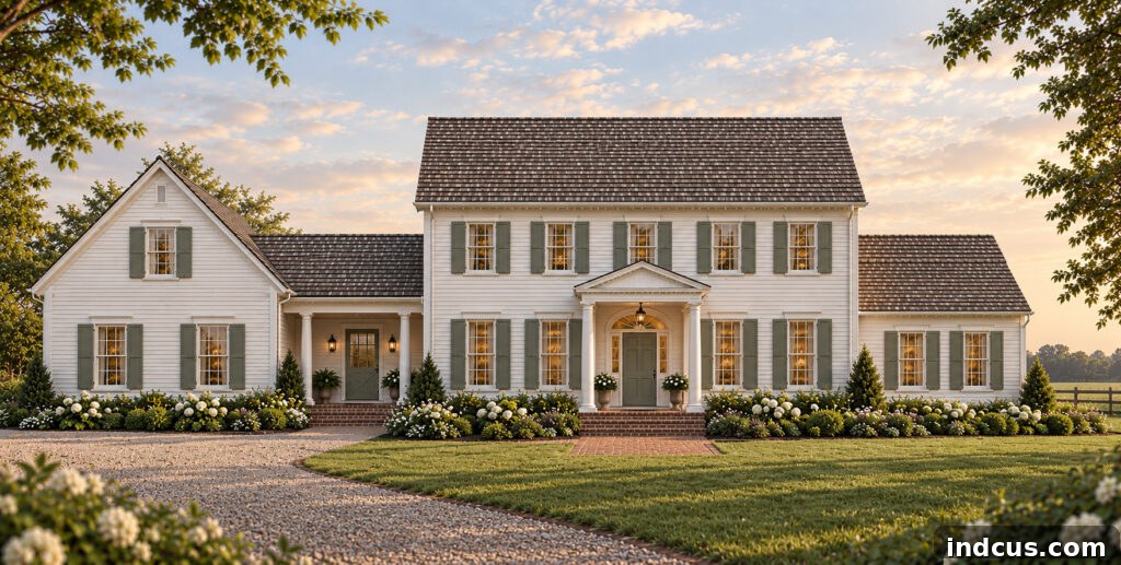 Front rendering of Idlewilde, a New England style colonial