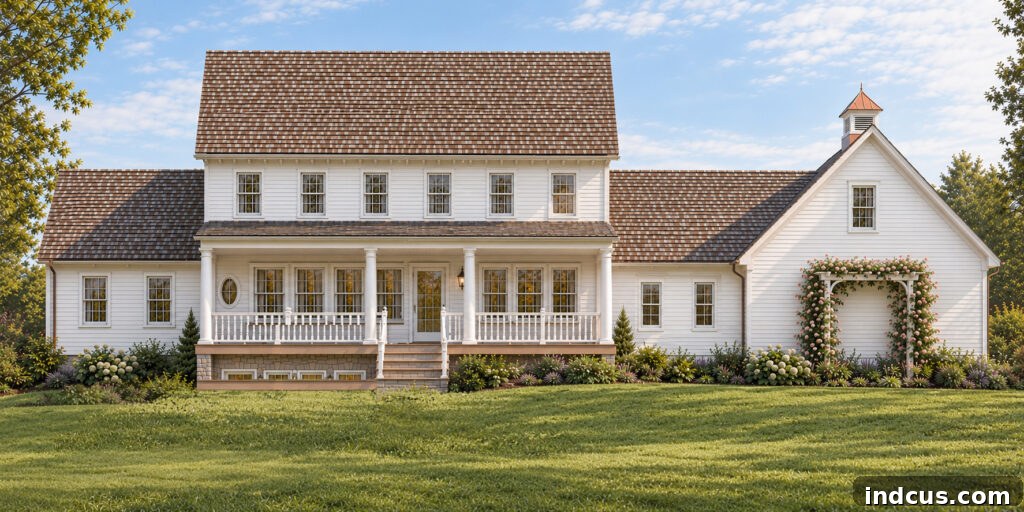 Back view rendering of a traditional colonial home